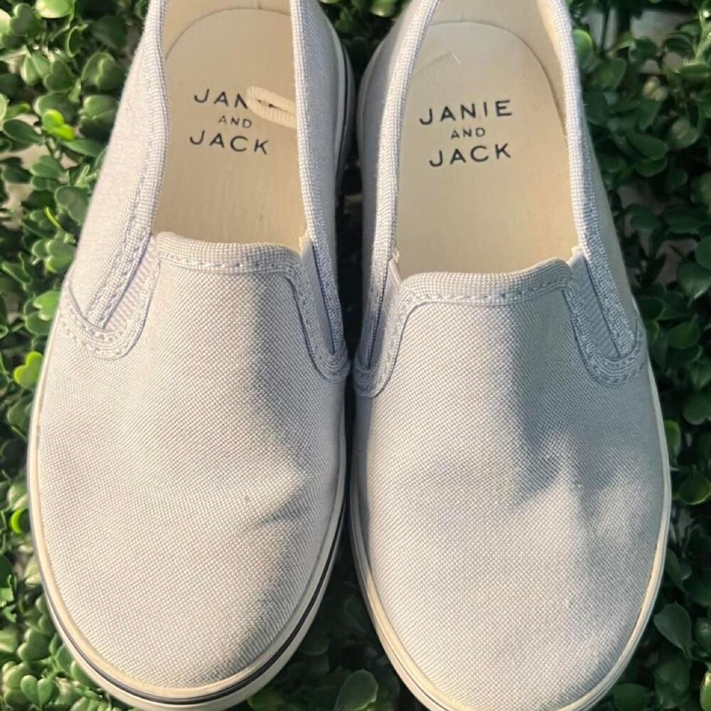Janie-and-jack Blue and White Sneakers 9c Boys Slip on Shoes